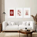 Wall Art Christmas Decoration Set of 3 Prints by Wall Art Set