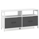 Fabric Chest of Drawers with 2 Drawers and 2 Open Shelves-White by LJGDeals