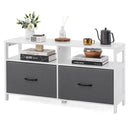 Fabric Chest of Drawers with 2 Drawers and 2 Open Shelves-White by LJGDeals