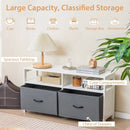 Fabric Chest of Drawers with 2 Drawers and 2 Open Shelves-White by LJGDeals