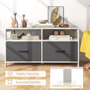 Fabric Chest of Drawers with 2 Drawers and 2 Open Shelves-White by LJGDeals