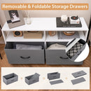 Fabric Chest of Drawers with 2 Drawers and 2 Open Shelves-White by LJGDeals