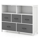 Fabric Dresser with 5 Drawers for Bedroom-White by LJGDeals