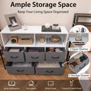 Fabric Dresser with 5 Drawers for Bedroom-White by LJGDeals