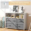 Fabric Dresser with 5 Drawers for Bedroom-White by LJGDeals