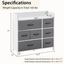 Fabric Dresser with 7 Drawers for Bedroom-White by DirectDeals
