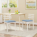 Fabric Kitchen Side Chairs with Rubber Wood Frame and Padded Seat-White by LJGDeals