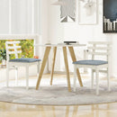 Fabric Kitchen Side Chairs with Rubber Wood Frame and Padded Seat-White by LJGDeals