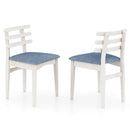 Fabric Kitchen Side Chairs with Rubber Wood Frame and Padded Seat-White by LJGDeals