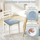 Fabric Kitchen Side Chairs with Rubber Wood Frame and Padded Seat-White by LJGDeals