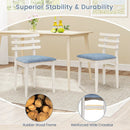 Fabric Kitchen Side Chairs with Rubber Wood Frame and Padded Seat-White by LJGDeals