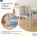 Fabric Kitchen Side Chairs with Rubber Wood Frame and Padded Seat-White by LJGDeals