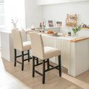 2 Pcs Fabric Nail Head Counter Height Dining Side Chairs Set by LJGDeals