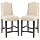 2 Pcs Fabric Nail Head Counter Height Dining Side Chairs Set by LJGDeals