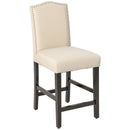 2 Pcs Fabric Nail Head Counter Height Dining Side Chairs Set by LJGDeals