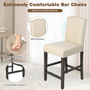 2 Pcs Fabric Nail Head Counter Height Dining Side Chairs Set by LJGDeals