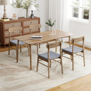 Fabric Upholstered Kitchen Armless Dining Chairs with Rubber Wood Frame Set of 2-Oak by LJGDeals