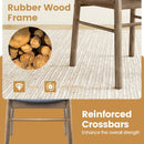 Fabric Upholstered Kitchen Armless Dining Chairs with Rubber Wood Frame Set of 2-Oak by LJGDeals