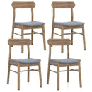 Fabric Upholstered Kitchen Armless Dining Chairs with Rubber Wood Frame Set of 4-Oak by LJGDeals
