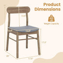 Fabric Upholstered Kitchen Armless Dining Chairs with Rubber Wood Frame Set of 4-Oak by LJGDeals