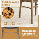 Fabric Upholstered Kitchen Armless Dining Chairs with Rubber Wood Frame Set of 4-Oak