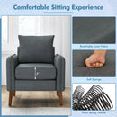 Fabric Upholstered Sofa Chair with Removable Back and Seat Cushions-Gray by LJGDeals