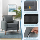 Fabric Upholstered Sofa Chair with Removable Back and Seat Cushions-Gray by LJGDeals