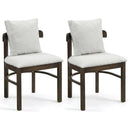 Fabric Upholstered Wood Dining Chairs Set of 2 with Removable Pillow by DirectDeals