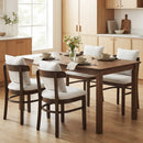 Fabric Upholstered Wood Dining Chairs Set of 2 with Removable Pillow by LJGDeals