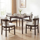 Fabric Upholstered Wood Dining Chairs Set of 4 with Removable Pillow by LJGDeals