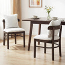 Fabric Upholstered Wood Dining Chairs Set of 4 with Removable Pillow by LJGDeals