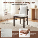 Fabric Upholstered Wood Dining Chairs Set of 4 with Removable Pillow by LJGDeals