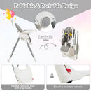 4-in-1 Foldable Baby High Chair with 7 Adjustable Heights and Free Toys Bar by LJGDeals