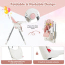 4-in-1 Foldable Baby High Chair with 7 Adjustable Heights and Free Toys Bar by LJGDeals