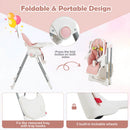 4-in-1 Foldable Baby High Chair with 7 Adjustable Heights and Free Toys Bar