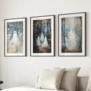 Halloween Ghost Print Trendy Gothic Home Decor by Wall Art Set