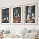 Ghost Couple Fall Forest Wall Art Poster Decor by Wall Art Set