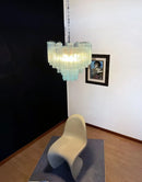 Fantastic Murano Blue Glass Tube Chandelier