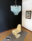 Fantastic Murano Blue Glass Tube Chandelier