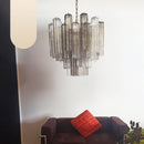 Fantastic Murano Smoked Glass Tube Chandelier