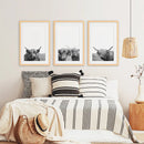Black White Highland Cow Photo. 3 Piece Wall Art by Wall Art Set