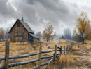 Rustic Autumn Farmhouse Wall Art Canvas Print – Serene