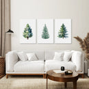 Home Decor Watercolor Christmas Tree Prints Set by Wall Art Set