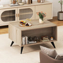 Farmhouse Accent Modern Coffee Table with Storage for Living Room Bedroom-Natural by LJGDeals