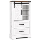 Farmhouse Bathroom Floor Cabinet Freestanding Wooden Storage Organizer-White by LJGDeals
