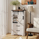 Farmhouse Bathroom Floor Cabinet Freestanding Wooden Storage Organizer-White by LJGDeals