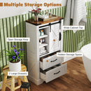 Farmhouse Bathroom Floor Cabinet Freestanding Wooden Storage Organizer-White by LJGDeals