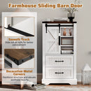 Farmhouse Bathroom Floor Cabinet Freestanding Wooden Storage Organizer-White by LJGDeals