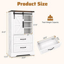 Farmhouse Bathroom Floor Cabinet Freestanding Wooden Storage Organizer-White by LJGDeals