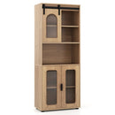 Farmhouse Bathroom Floor Cabinet with Sliding Barn Door by LJGDeals